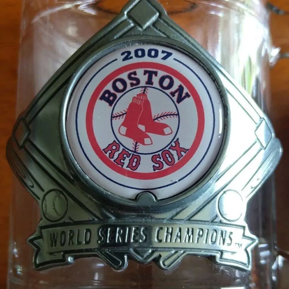 2007 MLB Boston Red Sox World Series 16oz Glass Beer Mug NWT - Picture 1 of 11